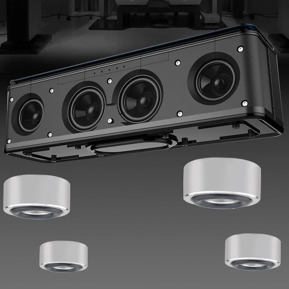 4 Pcs HIFI Speaker Spikes Stand Feet Pad Aluminum Alloy Isolation Absorb Shock Amplifier Base Feet for Speakers CD Amplifier