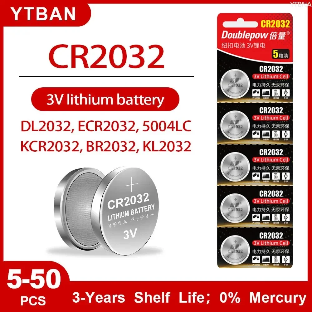 5-50PCS CR2032 Battery 3V Lithium Button Battery for Watch To Calculator Car Remote DL2032 ECR2032 BR2032 CR 2032 High Quality