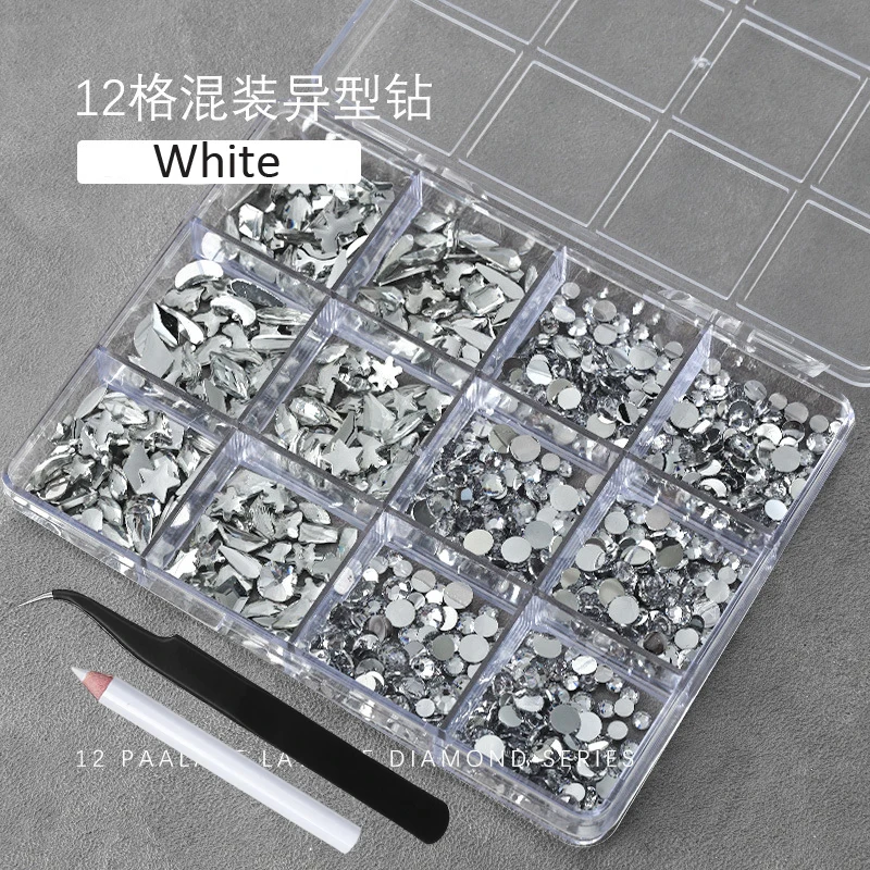 3D Baby Blue Multi-Shape Nail Art Rhinestones