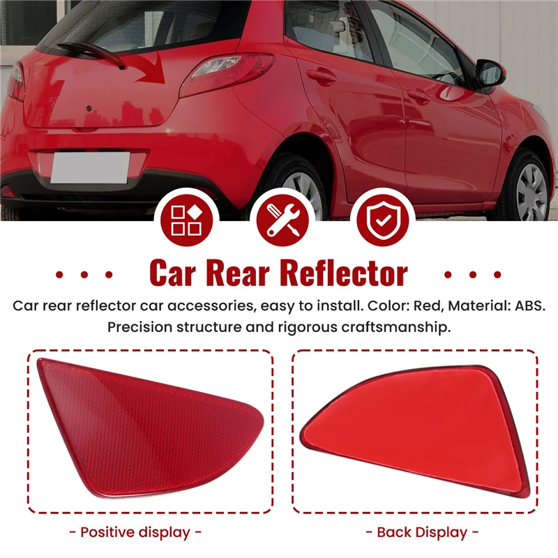

Car Styling ABS Plastic Rear Tail Fog Light Lamp Reflector Panel Set For Mazda 2 Demio 2015-2018