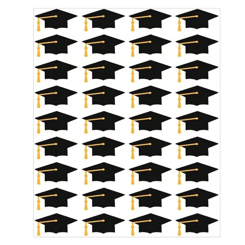 Multipurpose Graduation Sticker 10Sheets Graduation Hat PVC Sticker For Scrapbooking Photo Wall Classroom Chalkboard