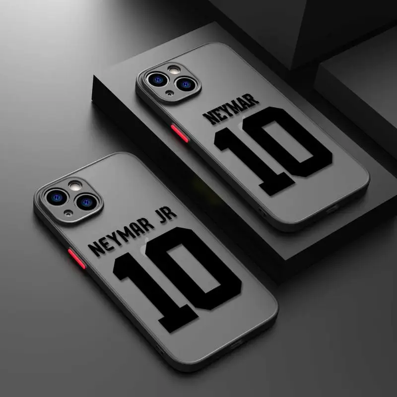 아이폰 15 11 14 프로 맥스 13 12 미니 XR XS X 8 7 6 플러스용 무광 휴대폰 케이스, 클리어 커버, 축구 스타 네이마르 