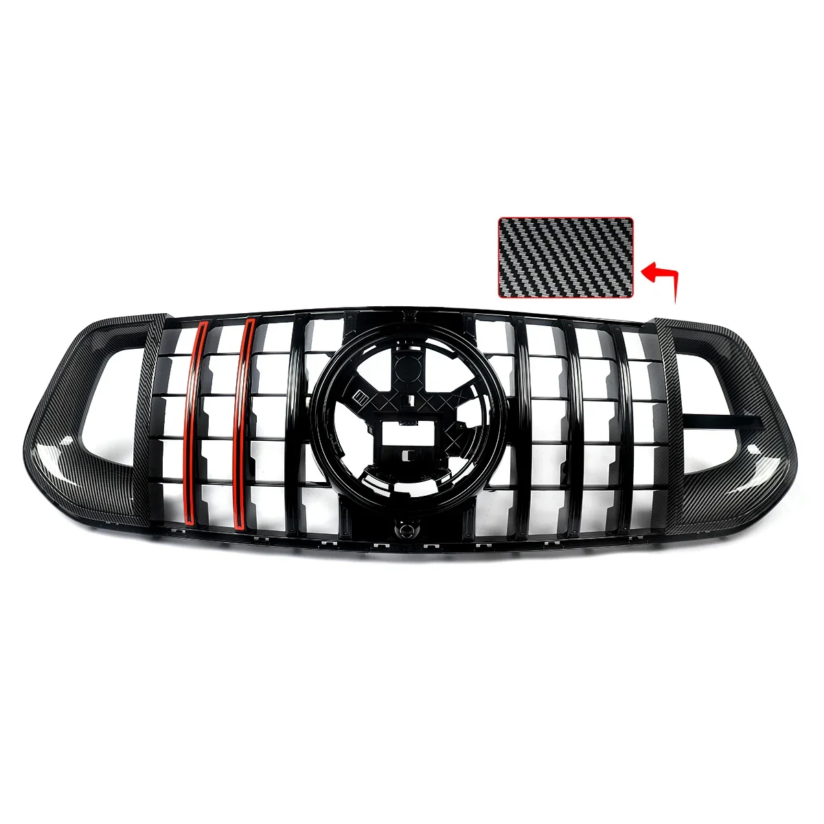 For Mercedes Benz W167 GLE350 GLE450 2020-2022 Carbon Fiber Rocket Front Grille