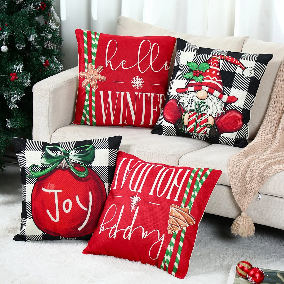 

Christmas Pillow Covers Merry Christmas Decoration for Home 2024 Xmas Party Decor Ornaments Navidad Natal New Year Gifts 2025