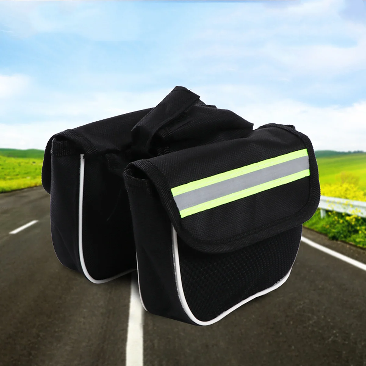 2Pcs Bike Bag Front Big Capacity Waterproof Cycling Storage Pouch Multifunction Handlebar Bag for Road City Mountain Folding