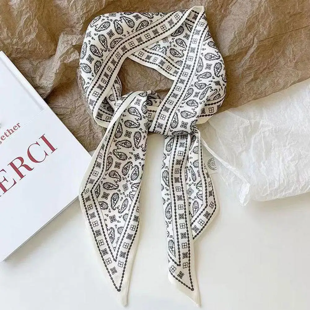

Retro Braided Hair Band Silk Satin Scarf Women Cloth Hair Bands Headdress Accessories Ribbon Neck Ties Bag Handle Decoration