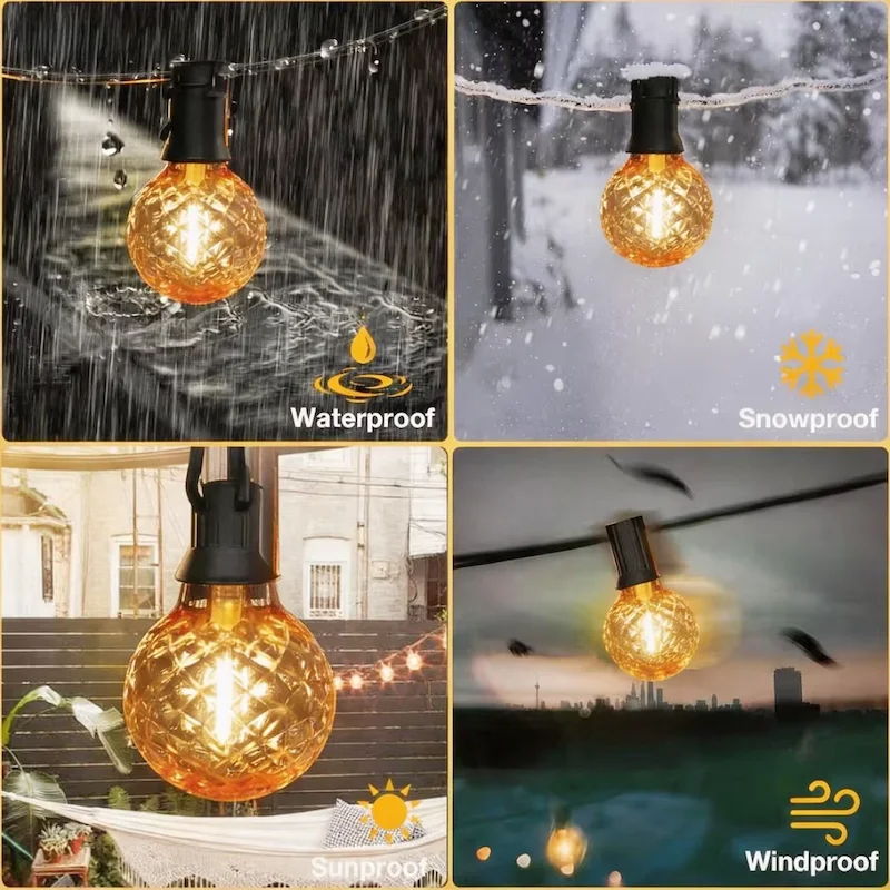 G40 Shatterproof Amber Diamond LED Bulbs E12 1W