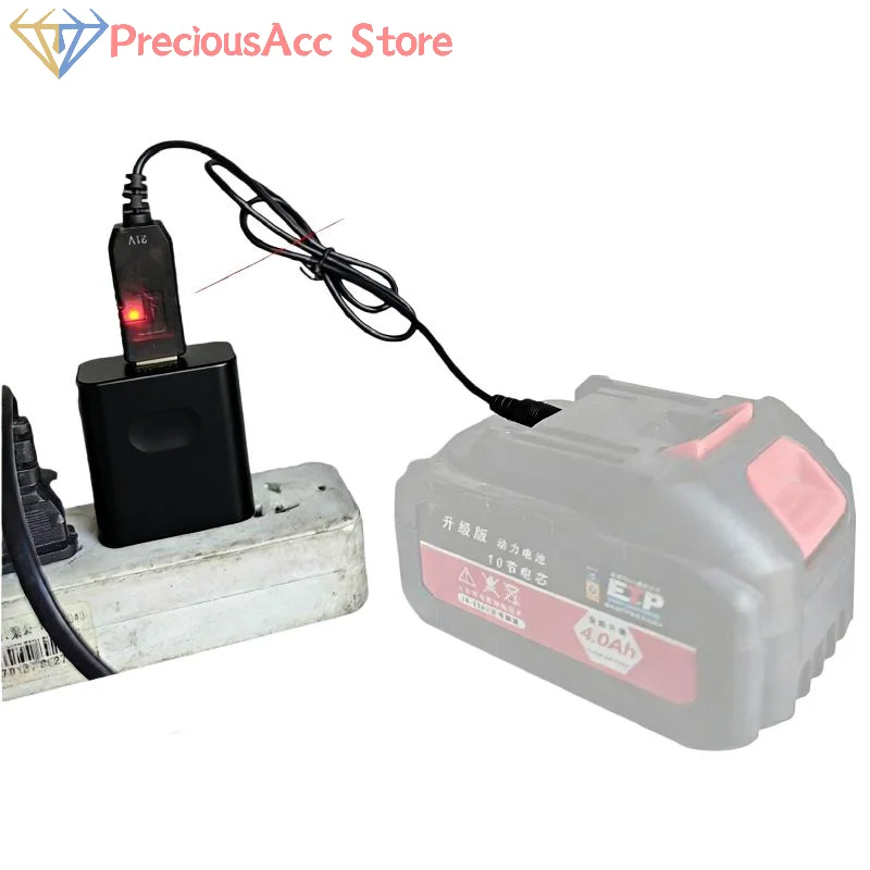 1/5Pcs 21V Boost Charging Lead, USB 5V Input to DC 21V Output Cable for Lithium Battery Packs, Cordless Tool DIY Power Adapter