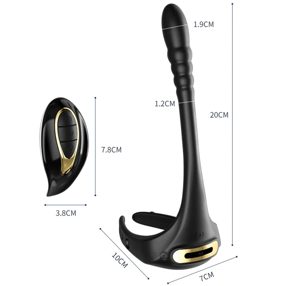 Remote Control Cock Vibrator Anal Butt Plug Male Prostate Massager Sperm Lock Penis Ring Stimulator Masturbator Sex Toy for Men