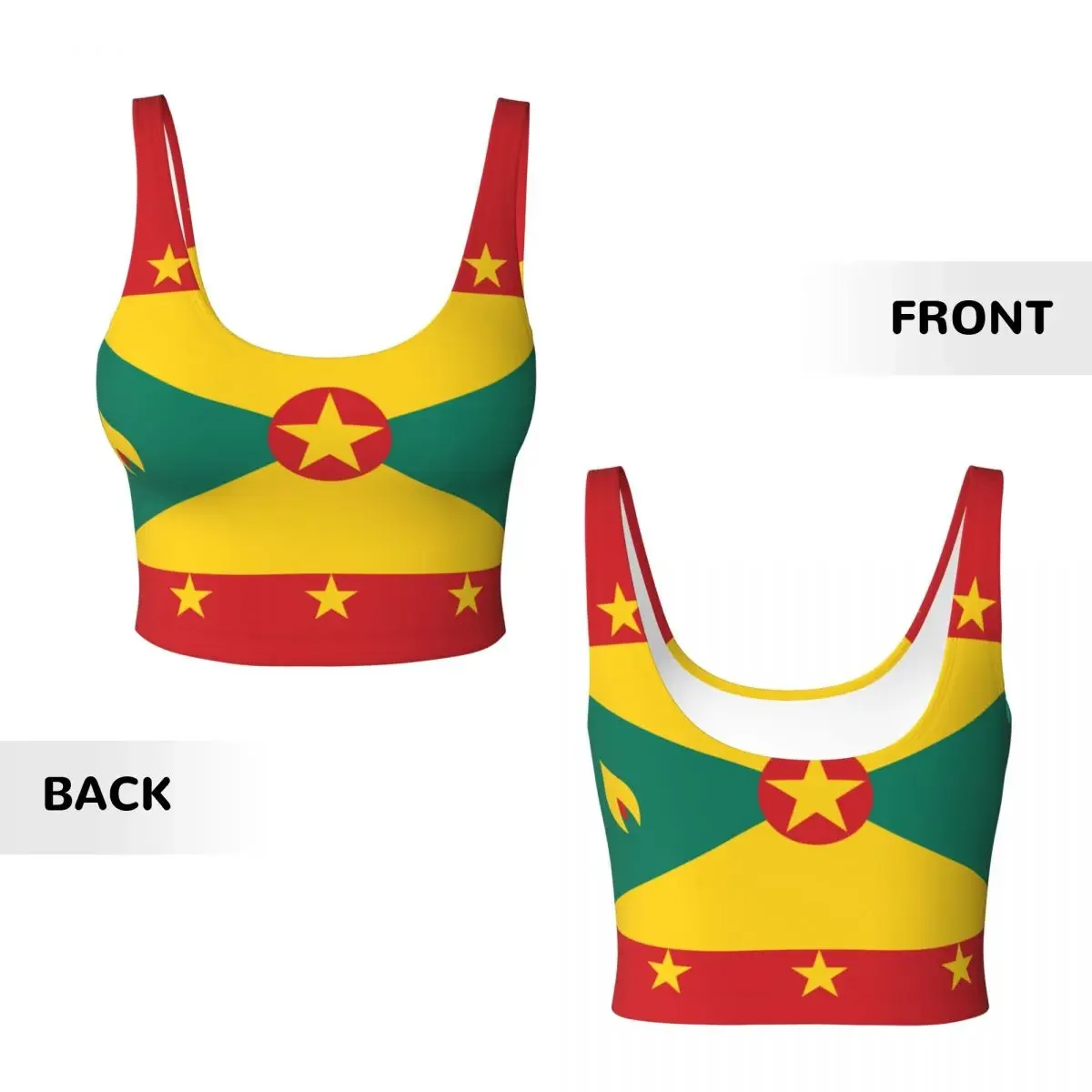 요가 조끼 여성 체육관 스포츠 크롭 탑 그레나다 플래그 streetwear 운동 통기성 탱크 탑 여성