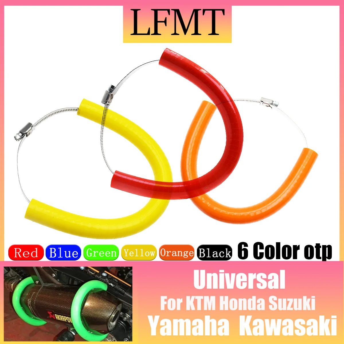

Motorcycle Silicone Guard Anti-hot Exhaust Protector Can Cover For KTM 250 350 450 500 Kawasaki Suzuki Yamaha Honda Universal