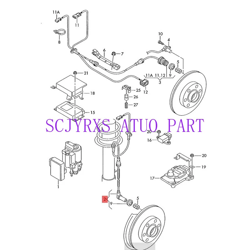 مستشعر سرعة العجلات ABS ، سائق أمامي ، ركاب 8D0927803D لفولكس فاجن باسات B5 أودي A4 A6 سكودا رائع 8D0 ~ 803B 8D0