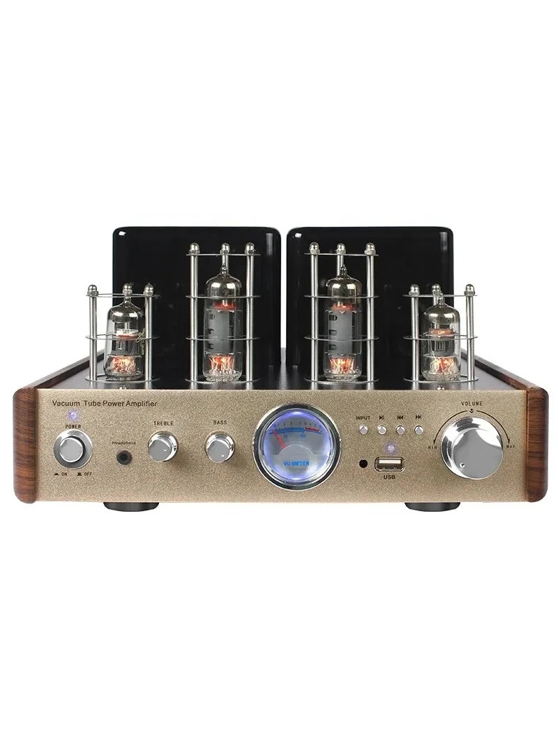 Professional Home Vacuum Tube Amplifier 60W BT Optical Coaxial USB 2.0 Channels Aluminum Alloy 3.5mm Headphone Jack