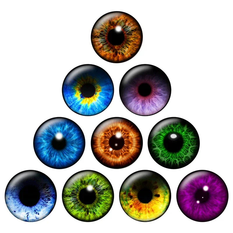 12 Pairs Doll Eyes Chips 14mm Transparent Thin Glass Eye Customized Kids Jewelry Accessories DIY Jewelry Making Supplies H208