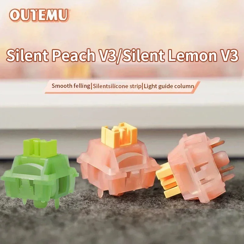 Outemu Dustproof Silent Lime Shaft/peach Shaft V3 Gaming Mechanical Keyboard Shaft Switch 5-pin Hot Swappable DIY Linear Tactile