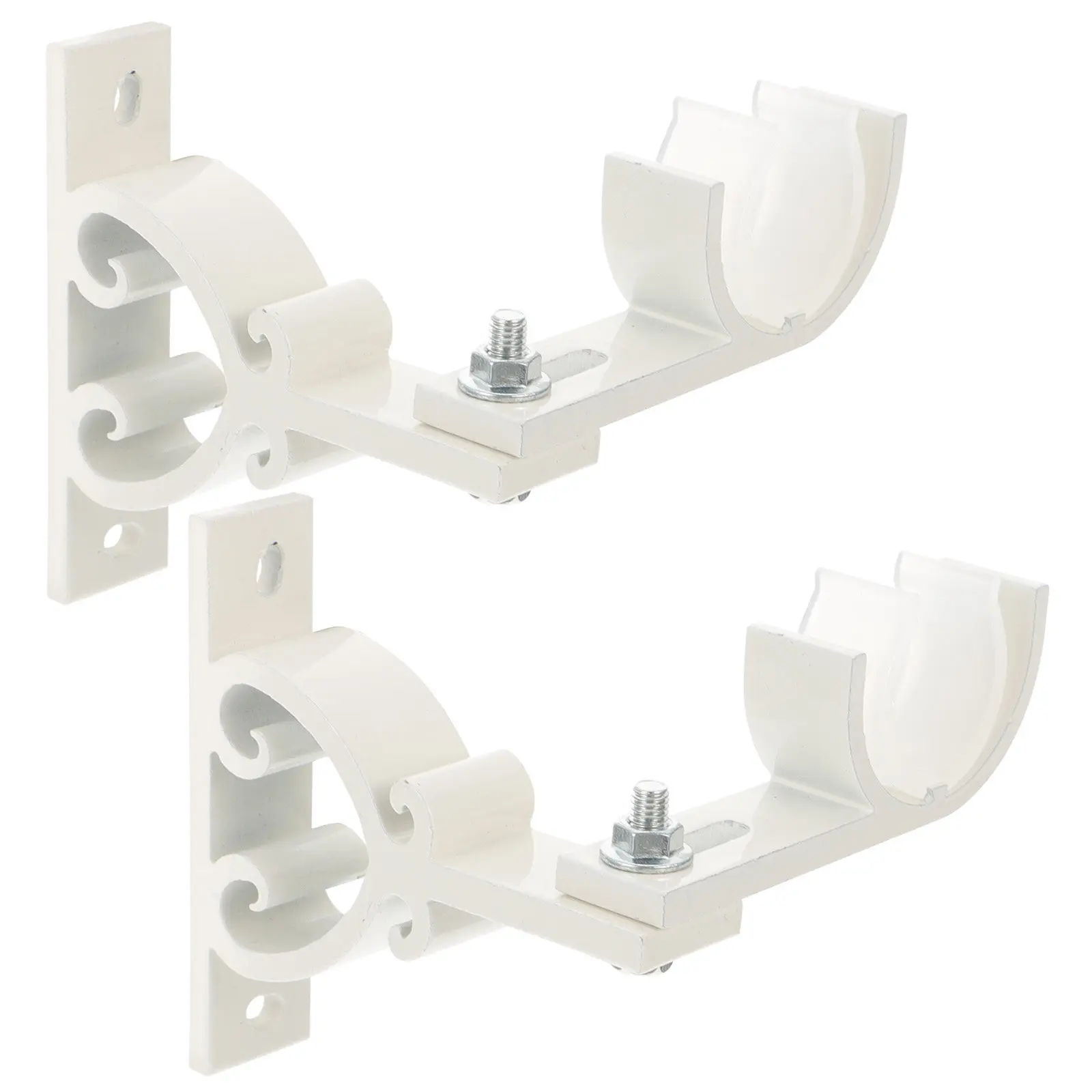 

Комплект из 2 прочных кронштейнов для карнизов из алюминиевого сплава, настенные, с высокой несущей способностью, для штор и занавесок, для дома и декора