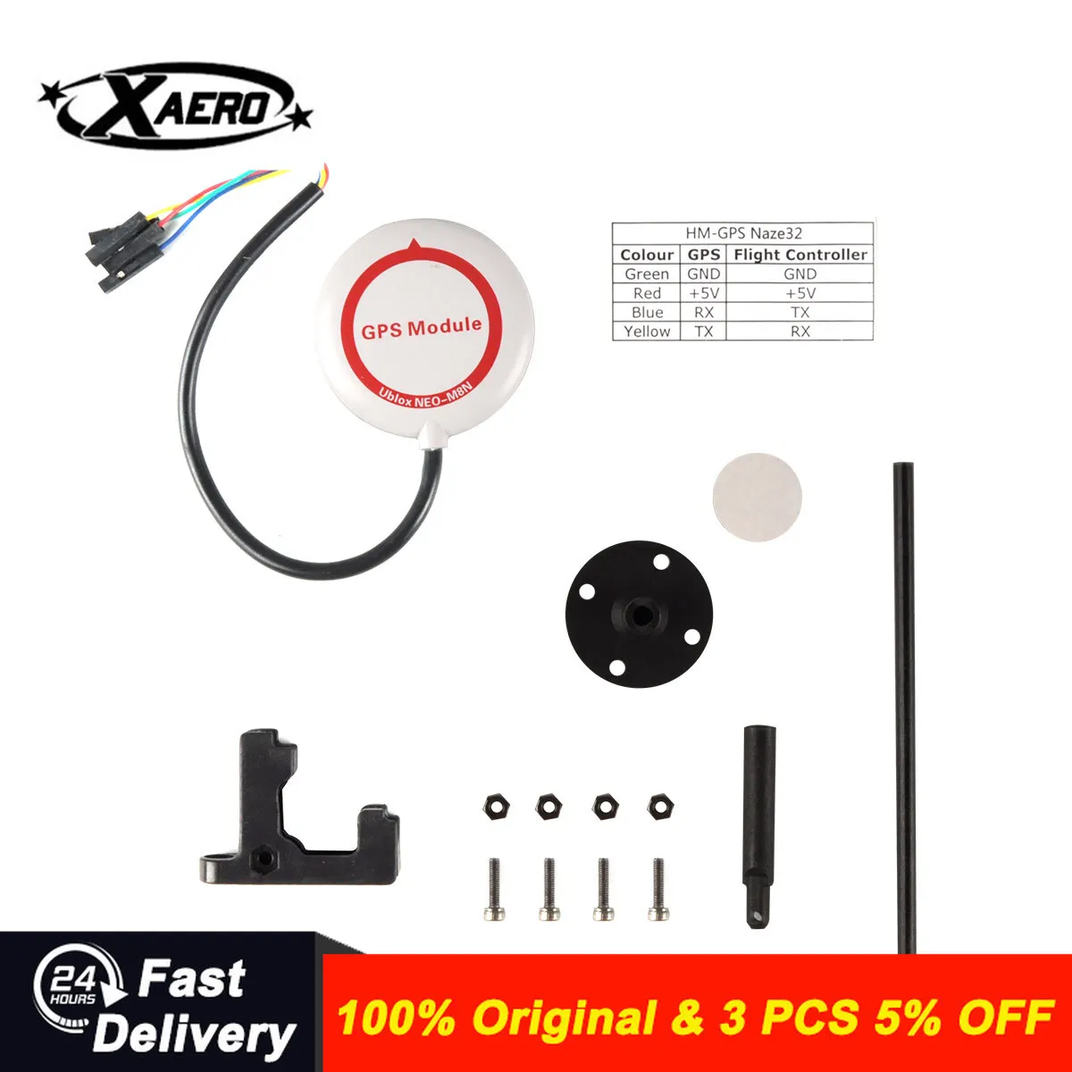 

Mini Ublox M8N GPS APM Pixhawk CC3D Naze32 F3 Pixracer Fight Controller Use