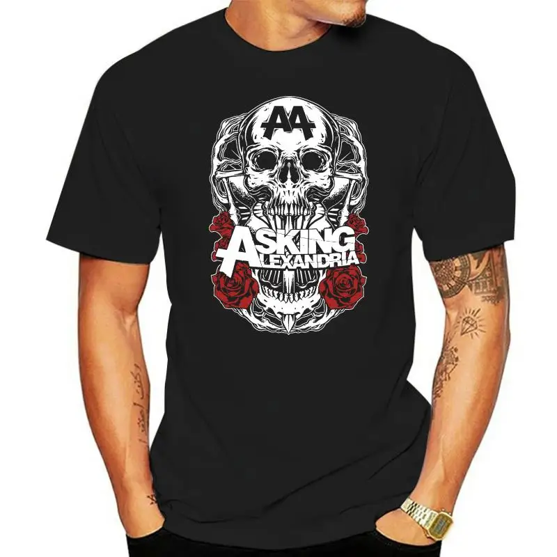 Asking Alexandria Black Shadow T-Shirt - NUEVO Y OFICIAL New Fashion Mens Short Sleeve T Shirt Cotton T Shirts