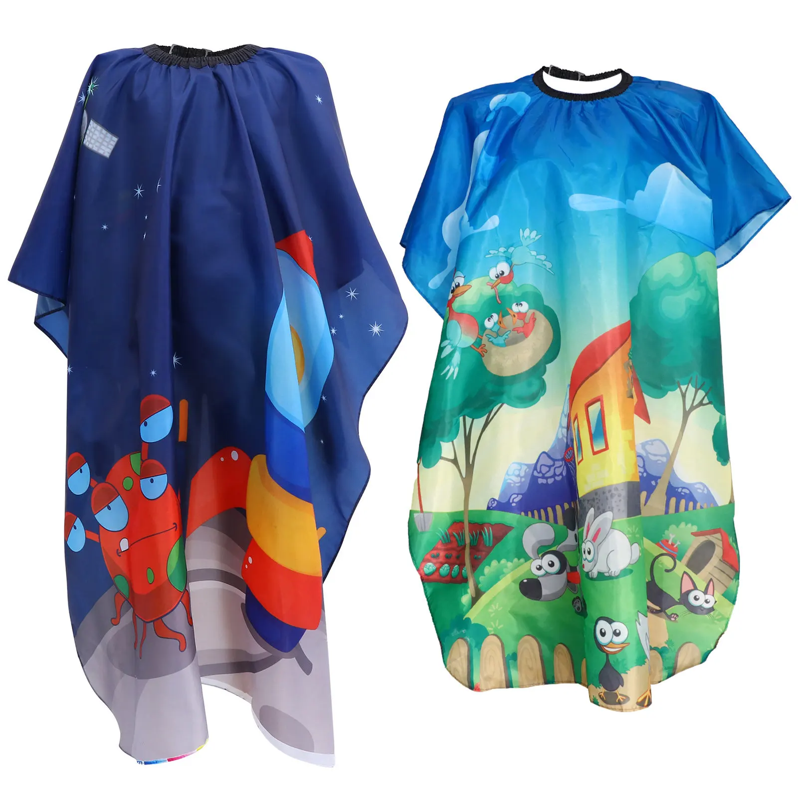 

2pcs Kids Children Hairdressing Salon Child Haircut Cape Cape Waterproof Hair Cutting Cloth Toddler Apron Home Use