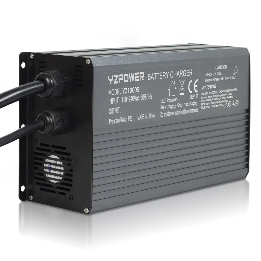 Smart 8S 24V Battery Charger 60A LiFePO4 29.2V Electric Charger for Solar/EV/E-Bike Overcharge Protection Electric