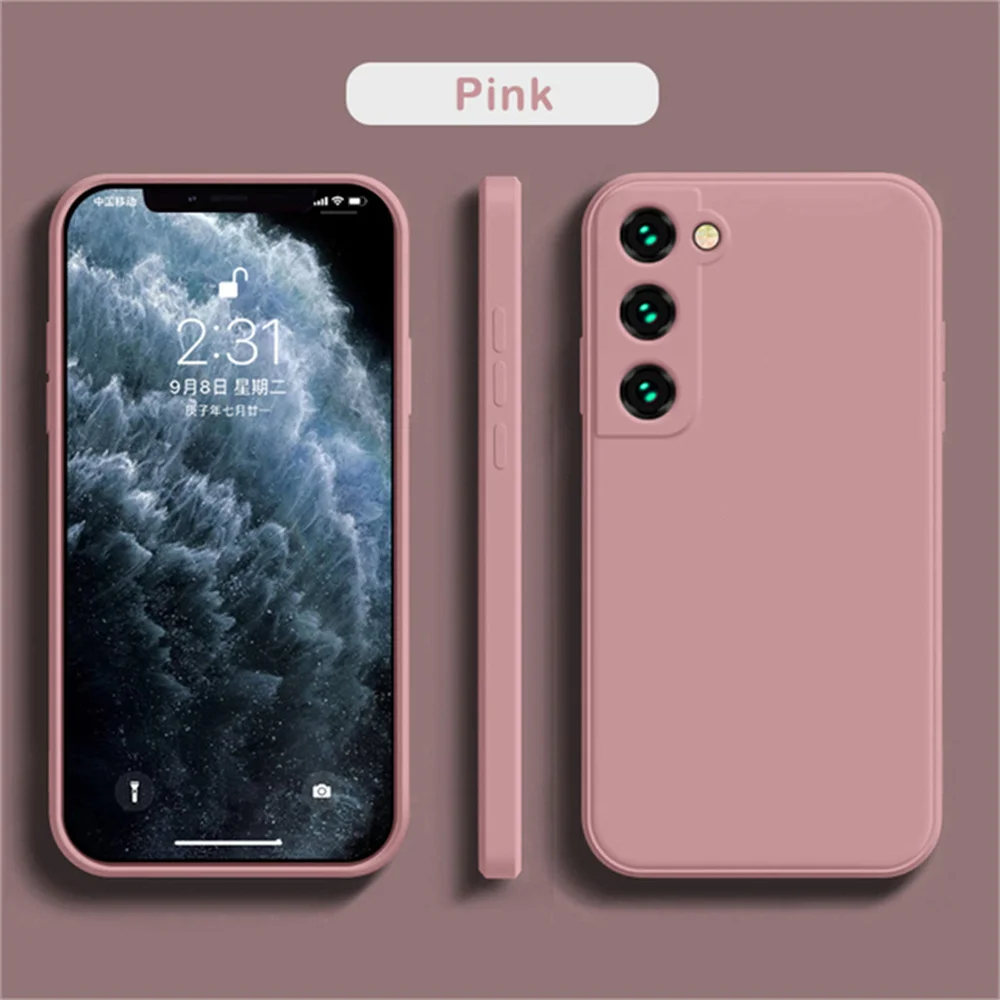 삼성 S25 S24 갤럭시 S20 S21 S22 S23 FE Plus Note10 20 A52 A31 A41 A71 A51 A72 A70 A50 Coque 용 고급 액체 실리콘 케이스