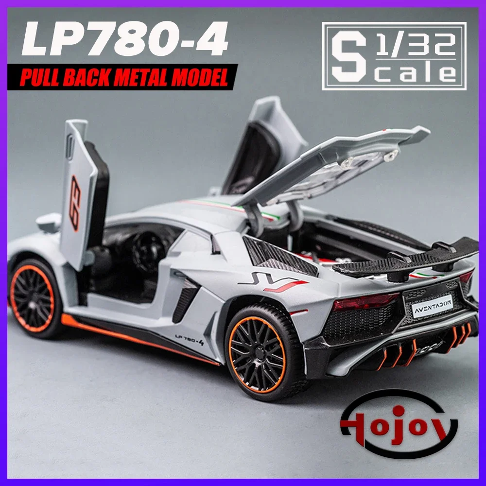 

Scale 1/32 LP780-4 Surpercar Metal Cars Toys Diecast Alloy Car Model Gift for Boys Children Kids Toy Vehicles Sound and Light