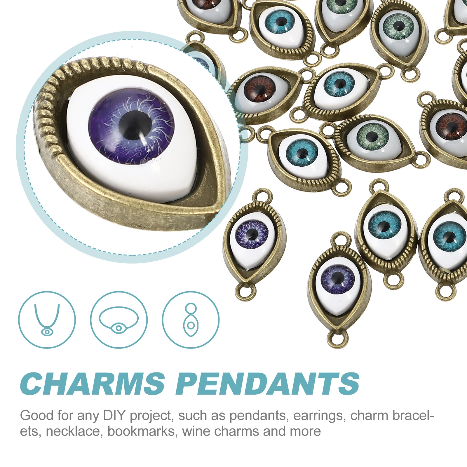 

40Pcs Vintage Alloy Pendant Charms For Diy Necklace Bracelet Bookmark Wine Charm Crafts