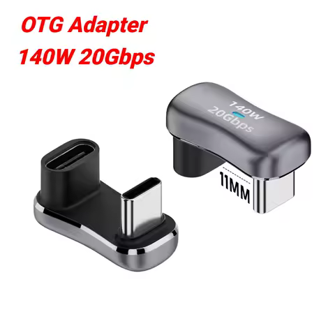 For Steam Deck USB C Male To Female Extension Connector 180 Degree U-shaped 140W Type C Elbow Charging Adapter for Mobile Phone