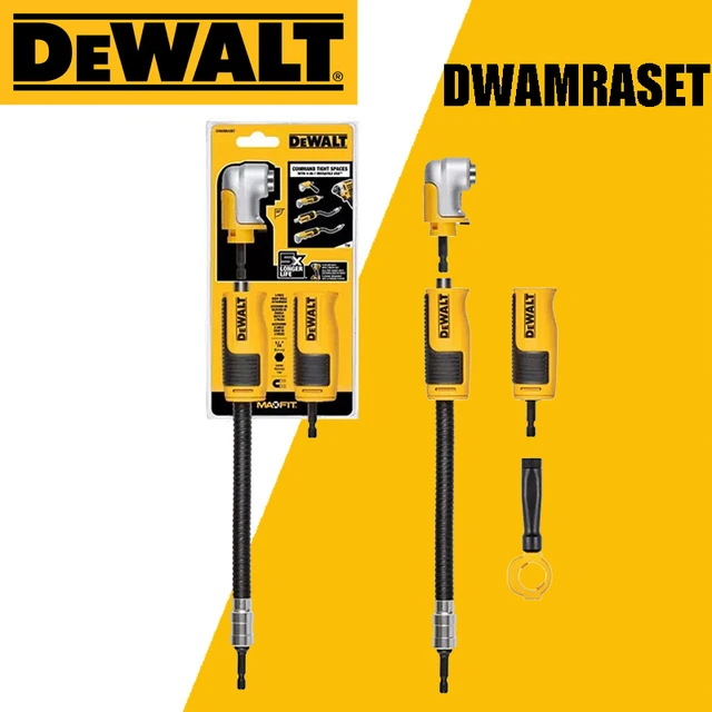 DEWALT DWAMRASET Right Angle Drill Adaptor FlexTorq 4 in 1 System Compact Straight Flexible Shaft 12 Inch Tool Accessories