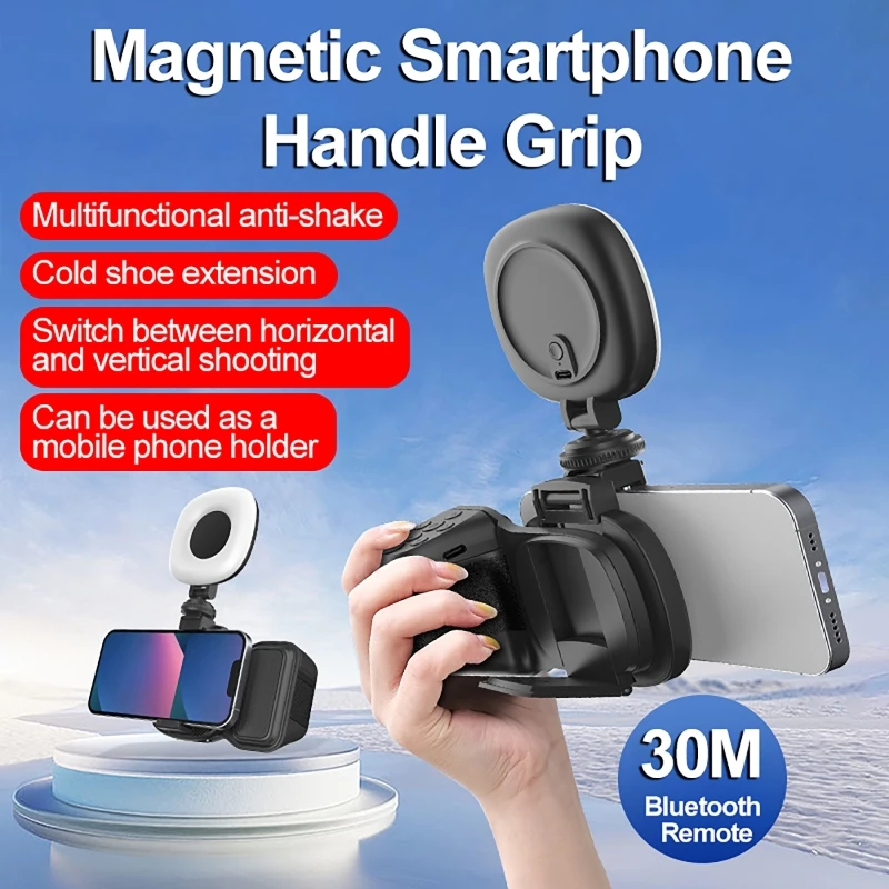 Mango portátil para Selfie con Bluetooth, dispositivo de asistencia para cámara de teléfono móvil con Control remoto desmontable y luz de relleno antivibración