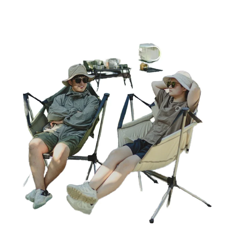 

Современное портативное складное кресло-качалка из алюминиевого сплава - кресло-качалка со спинкой для кемпинга, рыбалки, отдыха и сна