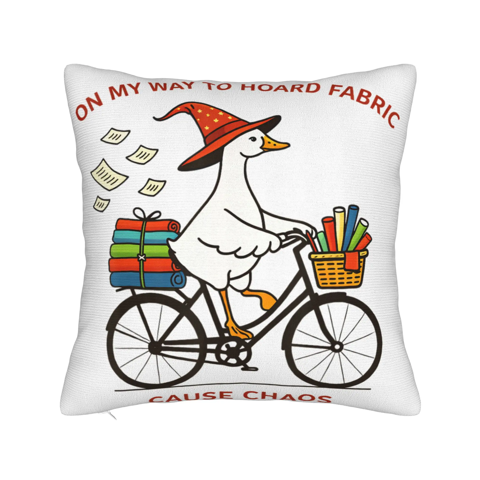 On My Way to Hoard Fabrics and Cause Chaos Pillowcase Printed Cushion Cover Decorations Throw Pillow Case Cover Multiple Sizes