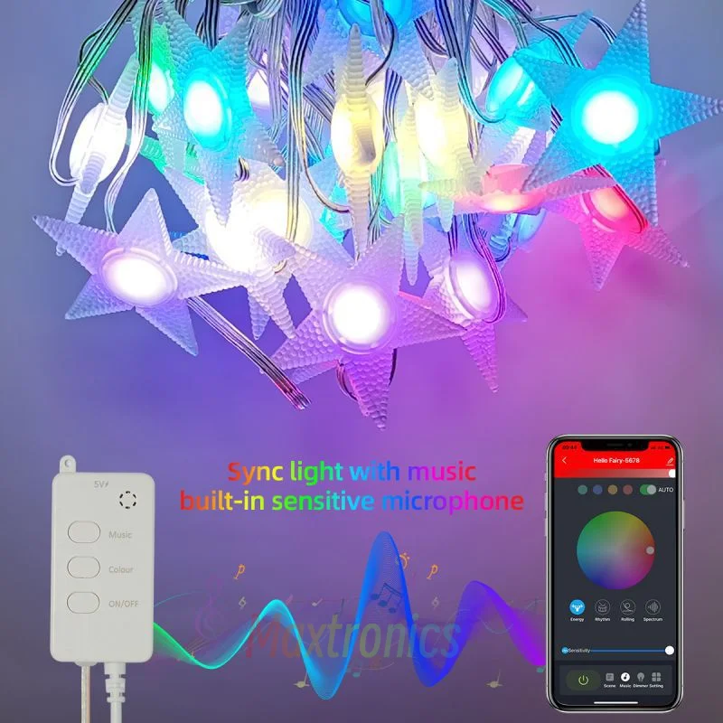 5/10 متر ستار الجنية ضوء التطبيق الذكي لتقوم بها بنفسك التحكم عن بعد الموسيقى مزامنة وميض مصباح لحديقة حفل زفاف داخلي في الهواء الطلق ديكور سلسلة