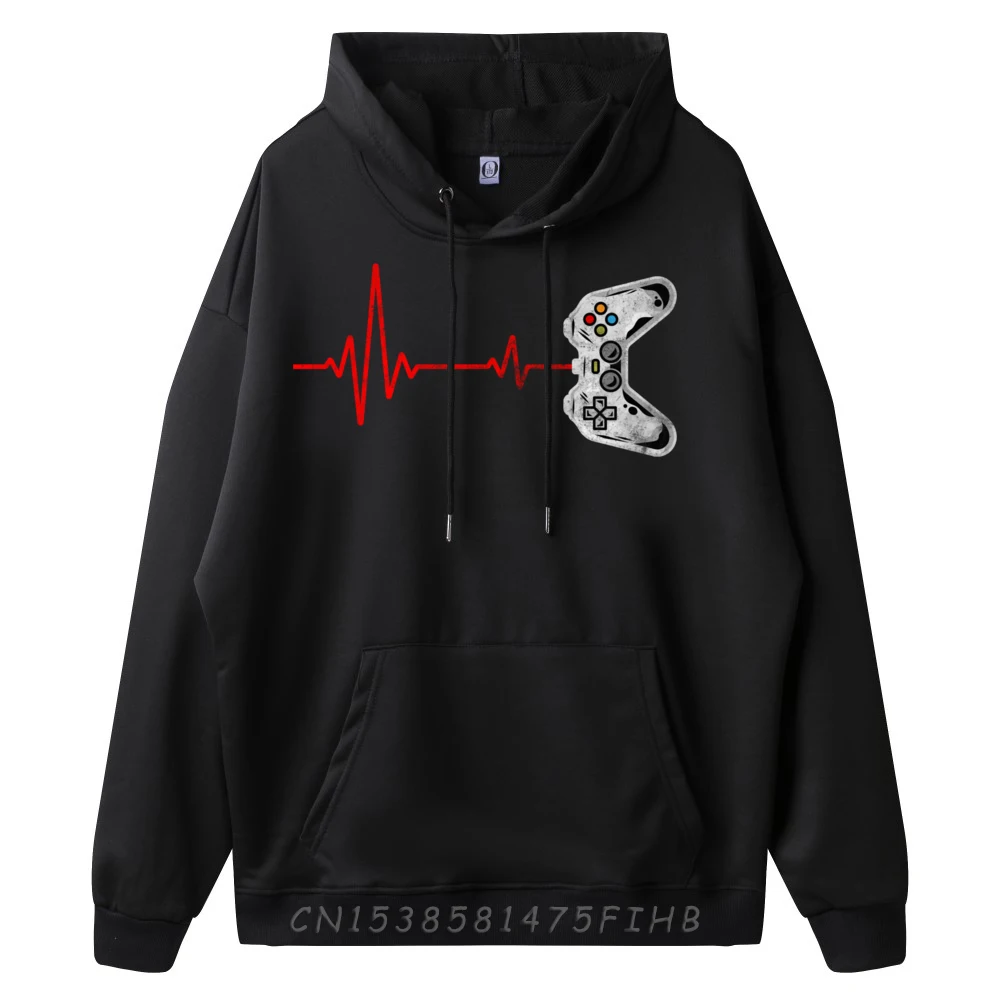 Video Game Lover Funny Gamer Heartbeat Anime Pullover Hoodies Man Sweatshirts For Men Street