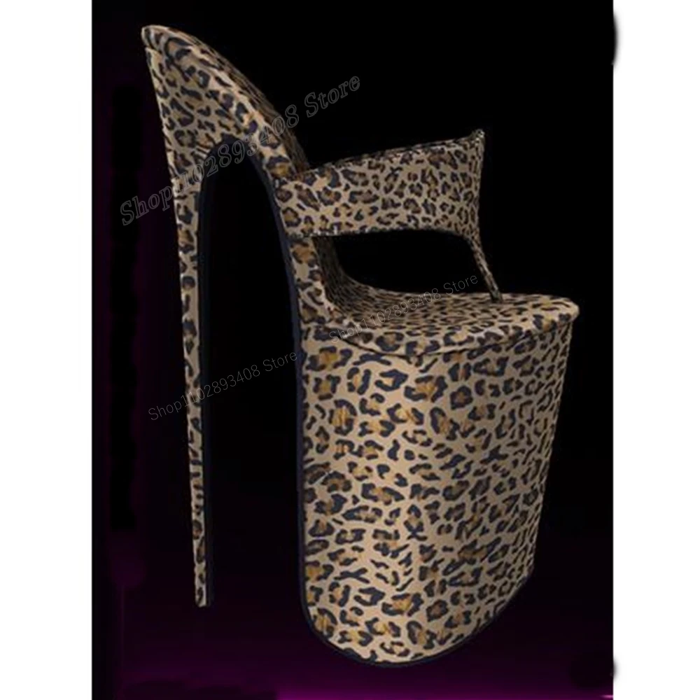 

Leopard Pattern Flip-Flops Slippers Platform Slip-on Stiletto High Heel Fashion Sexy Women Shoes 2024 Summer Zapatos Para Mujere