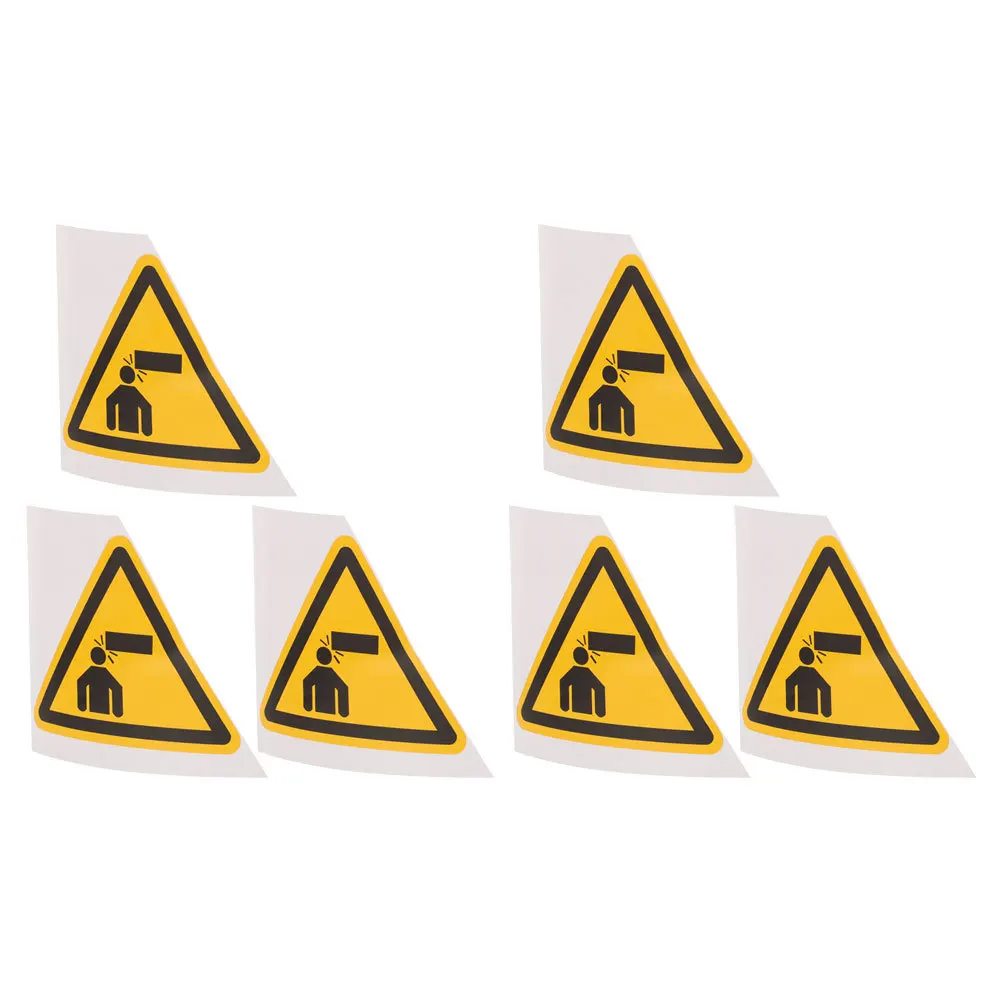 6pcs Warning Sign Stickers Low Overhead Clearance Self Adhesive Caution Decal For Parking Lots Warehouses Watch Your Head Safety