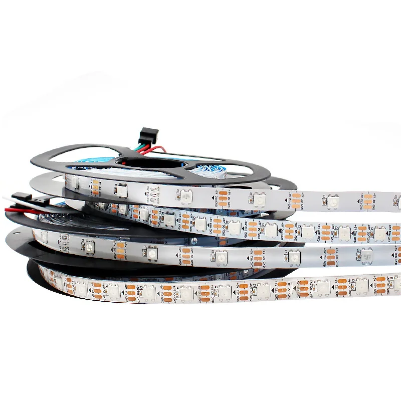 

5m WS2812B Lights Led Strip WS2812 18 30 60 Individually Addressable Smart RGB 5V Led Strip White PCB Waterproof IP30/65/67 DC5V