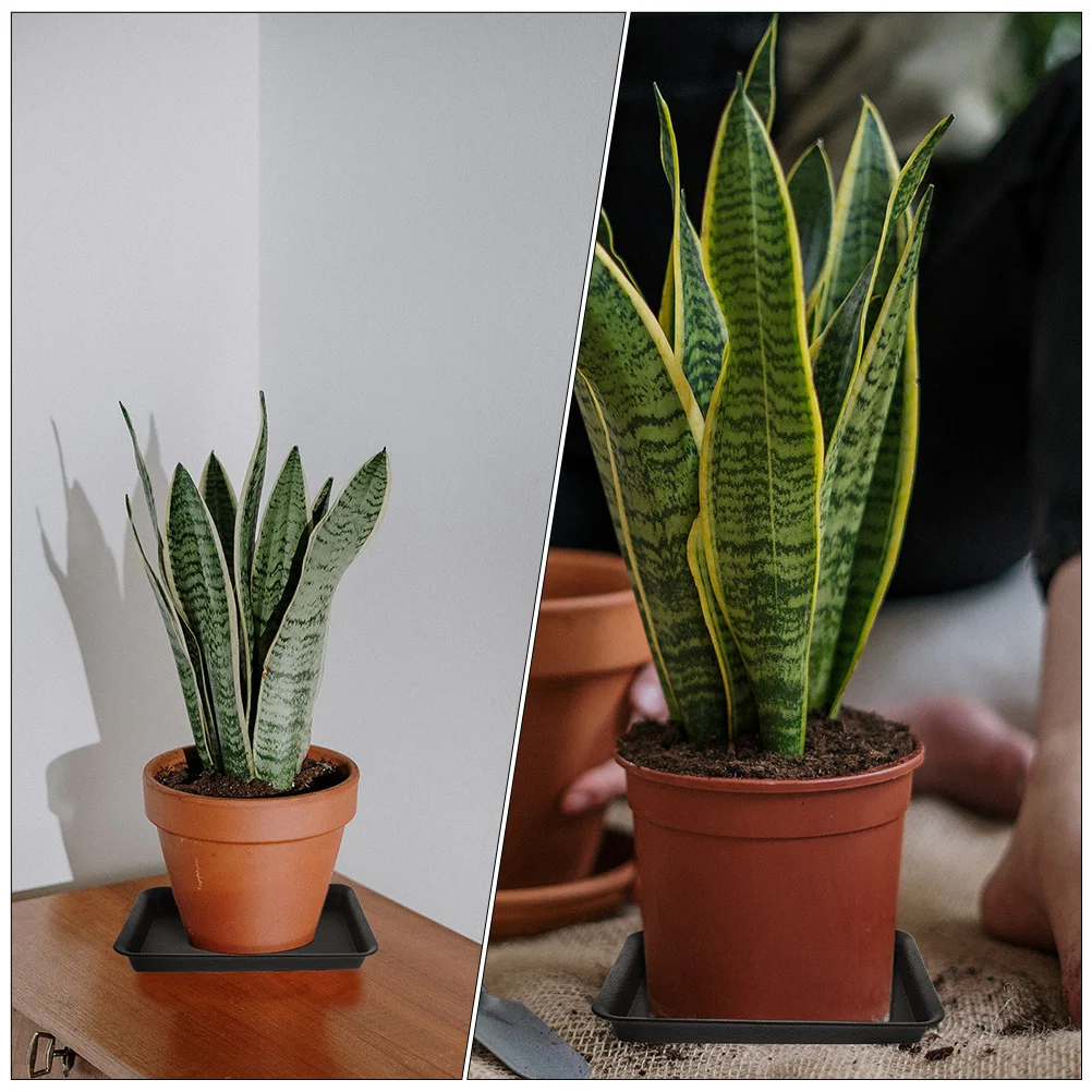 

4Pcs Resin Plastic Trays Plastic Flower Pot Bases Simple Flowerpot Tray No Soil Leakage Balcony Garden Water Trays for Home Use