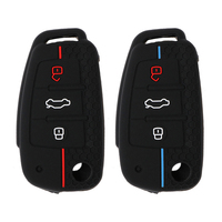 Silicone Car Key Cases Protector Cover For Audi A1 A3 A6 Q2 Q3 Q7 TT TTS R8 S3 S6 RS3 RS6 3 Buttons Folding Remote Control key