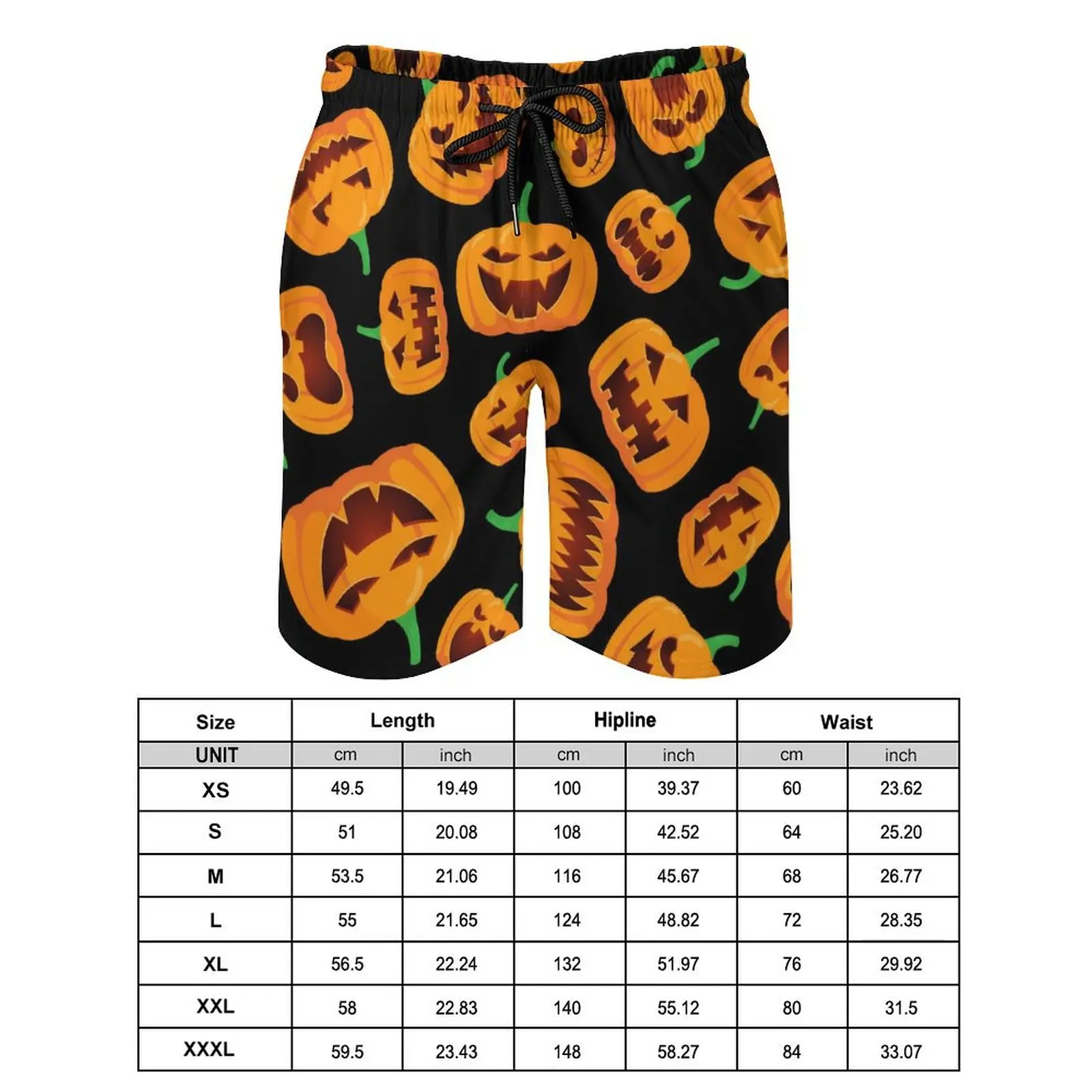 Happy Haunts Board Shorts Summer Funny Pumpkins Sports Board Short Pants Man Quick Dry Retro Design Large Size Swim Trunks