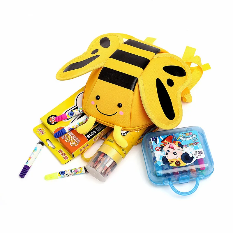 Cute Bee Shape Backpack for Girls Cartoon School Bag Fashionable Children's Purse Women's Backpack for Students School Season