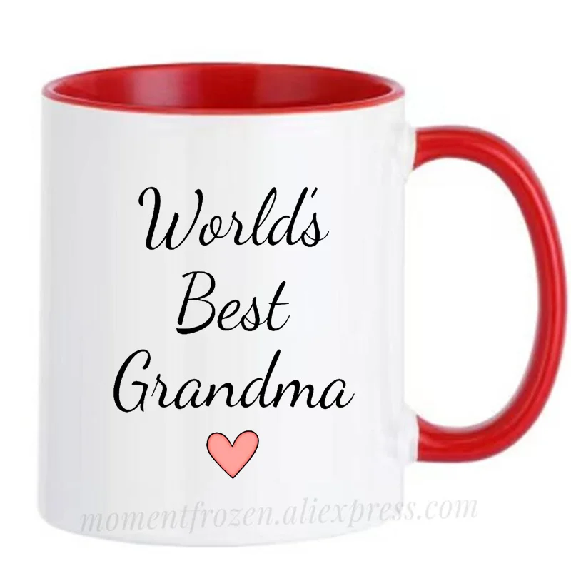 World Best Grandma Mugs Nana Cups Grandparents Gifts Grandmother Coffee Mugs Drinkware Teaware Tableware Coffeeware Home Decal