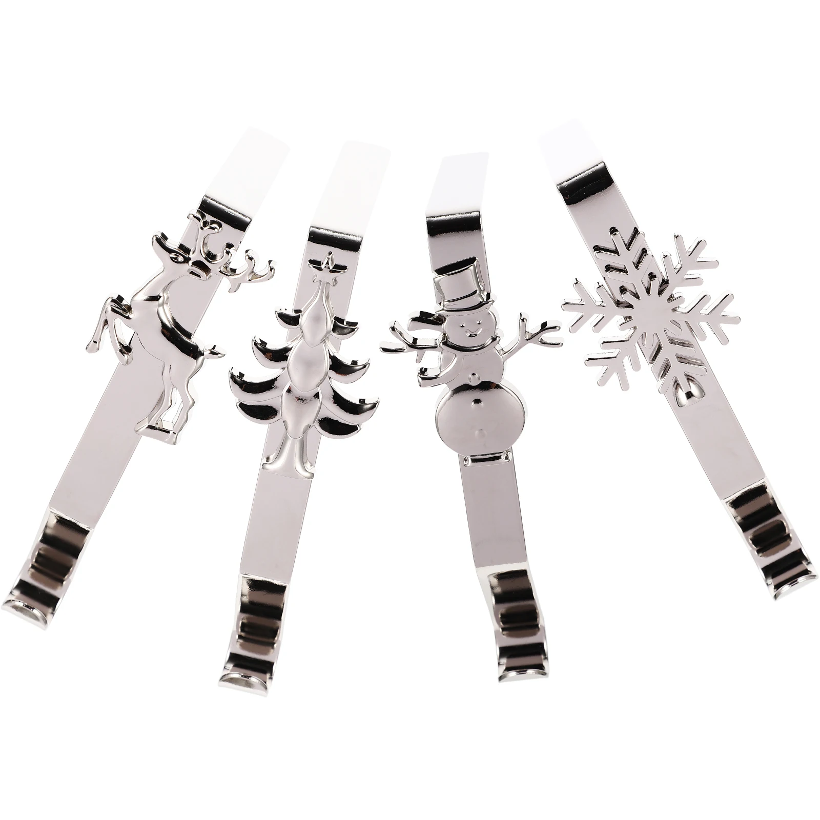 

4pcs Iron Christmas Stocking Hooks Fireplace Mantel Hangers Holiday Decor Xmas Sock Holders Hanging Supplies
