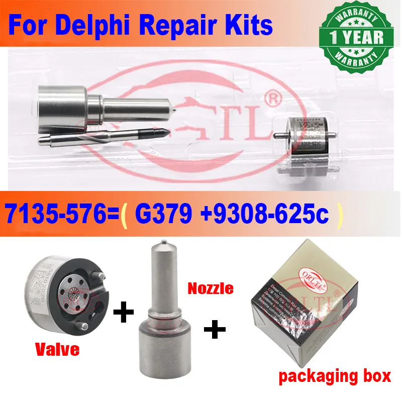 

ORLTL For Hyundai Euro 5 28236381 33800-4A700 NEW Diesel Injector Repair Kits 7135-576 Nozzle Tip G379 H379 Valve 9308-625C