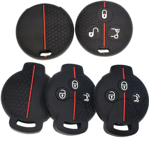 벤츠 스마트 450 451 로드스터 포투 크로스 블레이드 6 시티 쿠페 카브리오 K 포포 리모컨 키 케이스 커버용 3버튼 실리콘