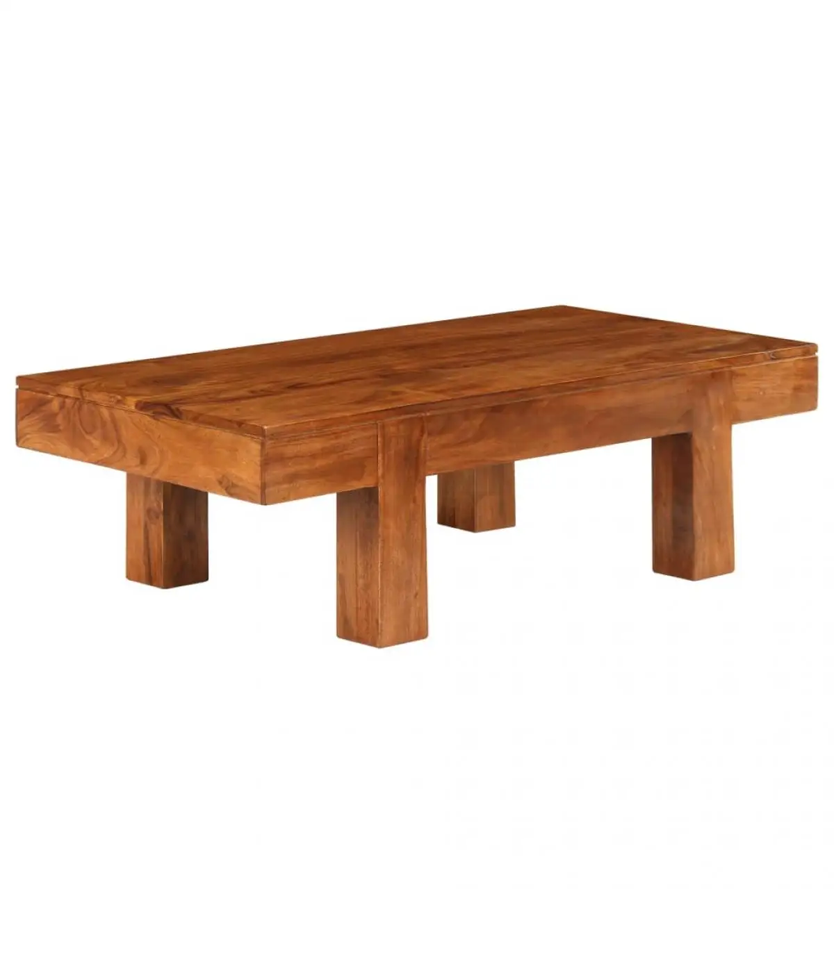 Coffee table solid acacia sheesham finish 100x50x30 cm coffee table