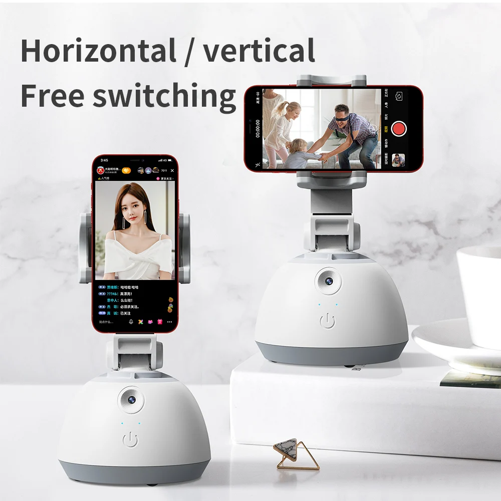 Smart gimbal Face Tracking Shooting Selfie Stick 360 Object Dual Axis Tracking Gimbal Holder All-in-one Rotation Phone Holder