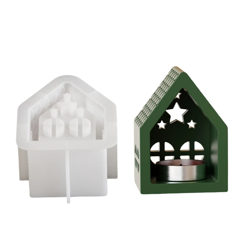 

Silicone Mold for Crafting Holder Star Window House Home Decoration Mould Gypsum Plaster Candlestick Mould Dropship