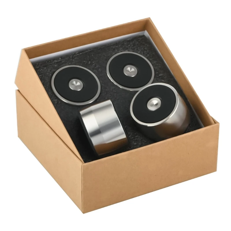 

Multifunction Isolation Feet with Pad Stainless Steel & Rubber Made 4 Pcs/set for Cd-Player Drop Shipping