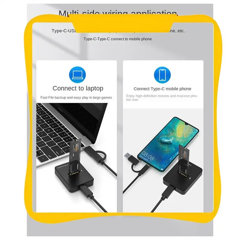 

Hard Drive Base NVME/SATA Dual Protocol 10G Online Reading Writing Speed SSD External Type-C Portable Hard Drive Base